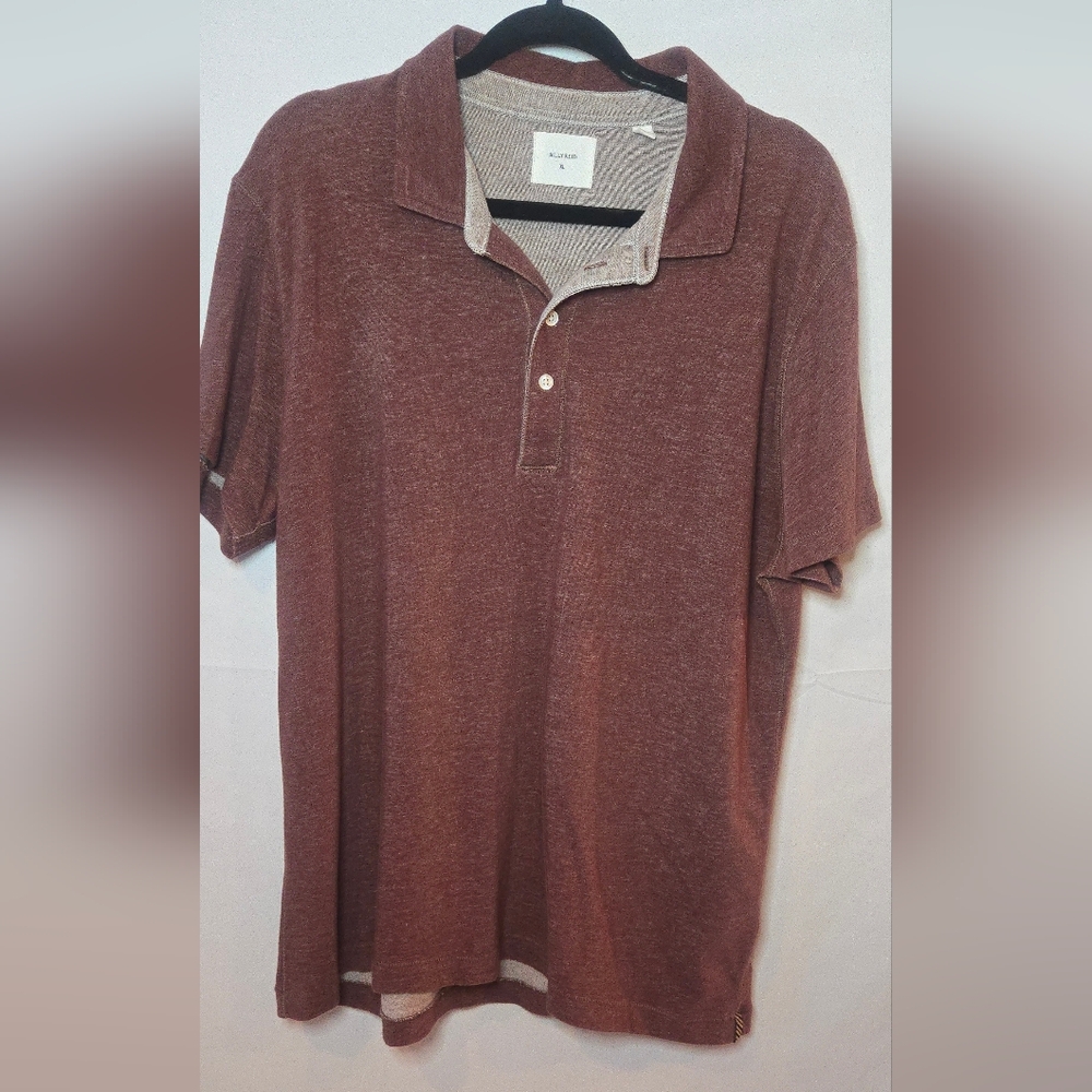 Billy Reid Men's XL Short Sleeved Cotton Polo Heather Red